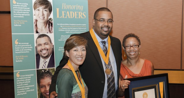 Pictured here (left to right) are honoree Sora Park Tanjasiri; honoree Kevin D. Williams and honoree Antronette Yancey’s long term partner Darlene Edgley