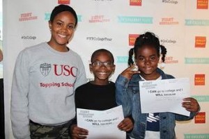 Youth attendees shared educational aspirations during the Wells Fargo and First Generation Films Go College! red carpet community screening of the award-winning documentary, First Generation at LA Live in Los Angeles.