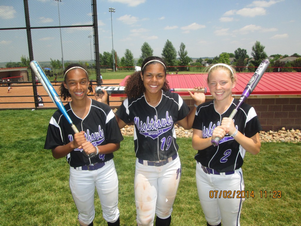 LtoR-Natia Martin, Sydne Soloman,Chelsey Gore of Nashville ,Tenn-Nighthawks